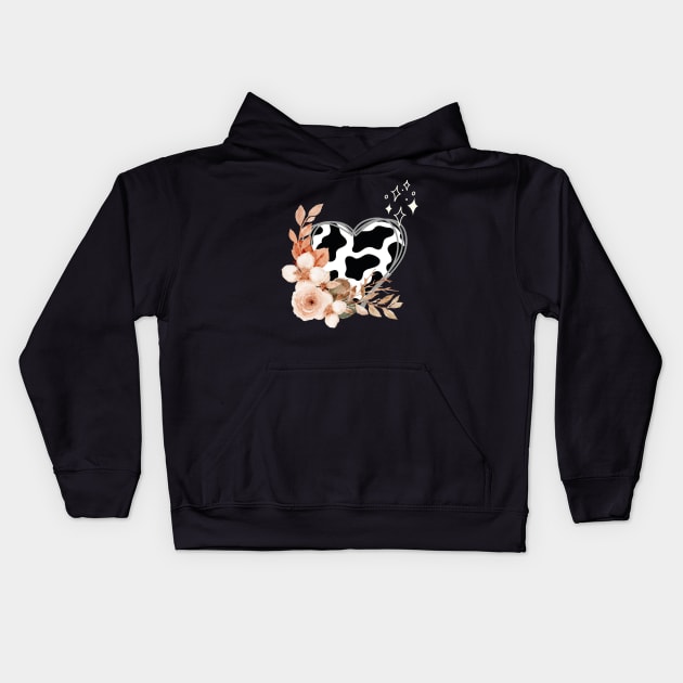 Cow Lover Badge Kids Hoodie by NICHE&NICHE